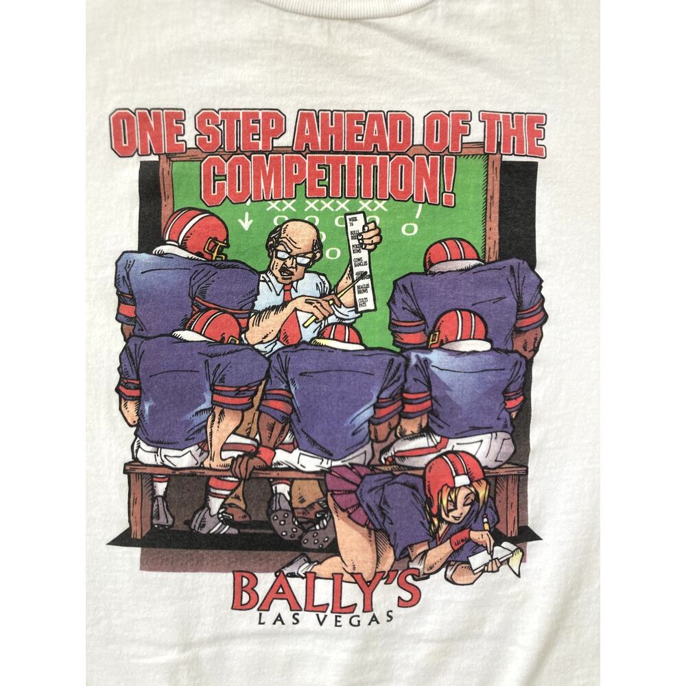 Vintage Bally's Los Vegas T-Shirt Mens XL Nevada Adult Funny Football White